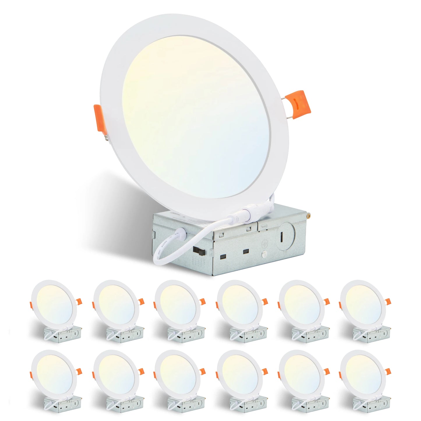 ARLGSITE LED Recessed Lights Junction Box Dimmable Adjustable Kelvin Range