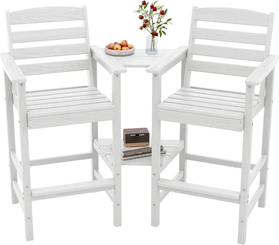 MKDK Tall Adirondack Chairs Set of 2 With Connecting Table