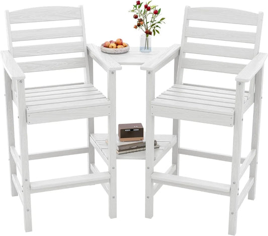 MKDK Tall Adirondack Chairs Set of 2 With Connecting Table