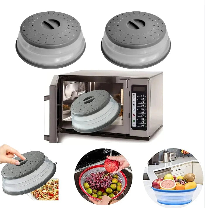 Microwave Splatter Cover Collapsible Lid Heat Resistant PP Guard