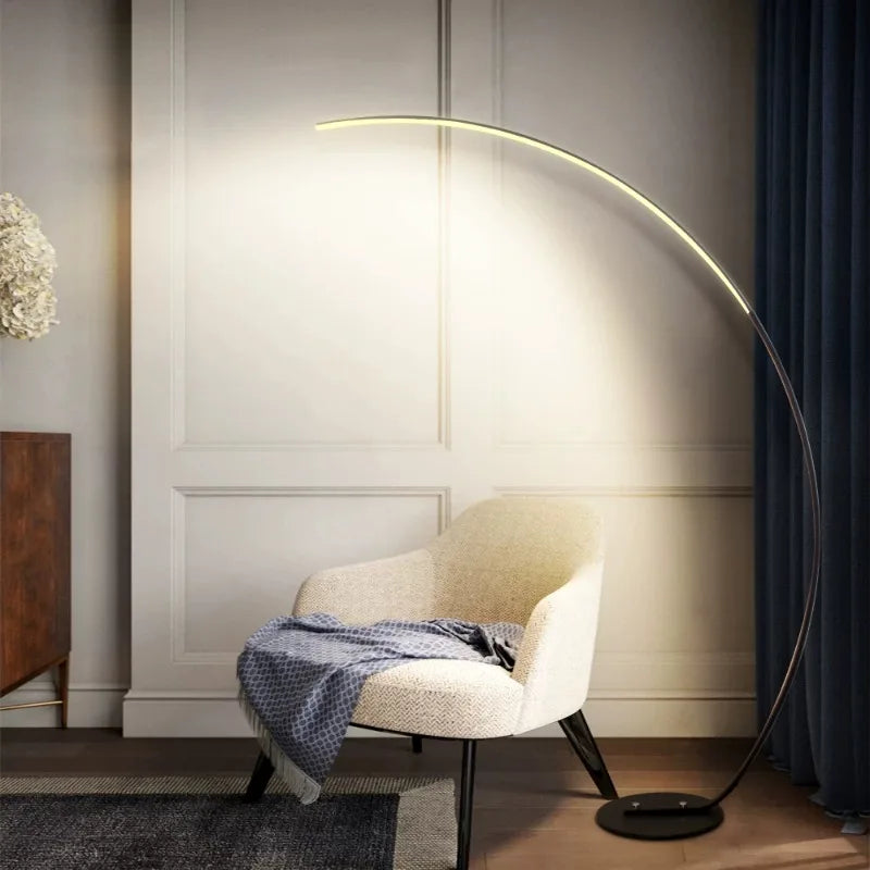 Minimalist Floor Lamp Arched Modern Floor Lamp Reading Lights for Bedroom Living Room Over Couch Arched Reading Light