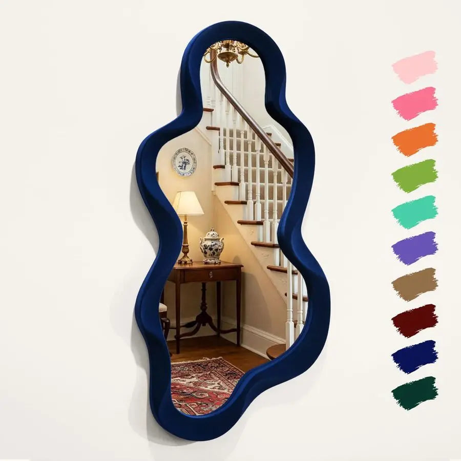 Whimsical Cloud Wall Mirror With Soft Flocking Finish