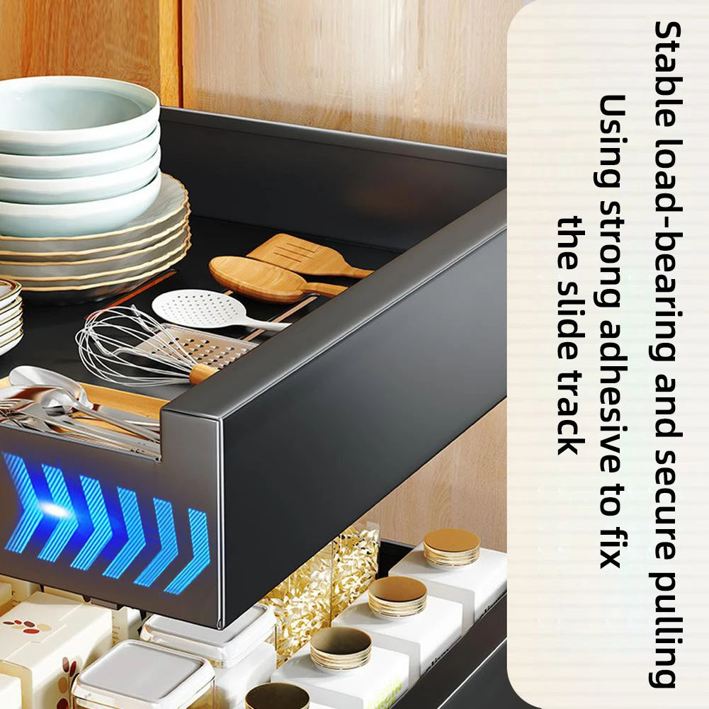 HiMISSH Pull Out Cabinet Organizer Carbon Steel Drawer System