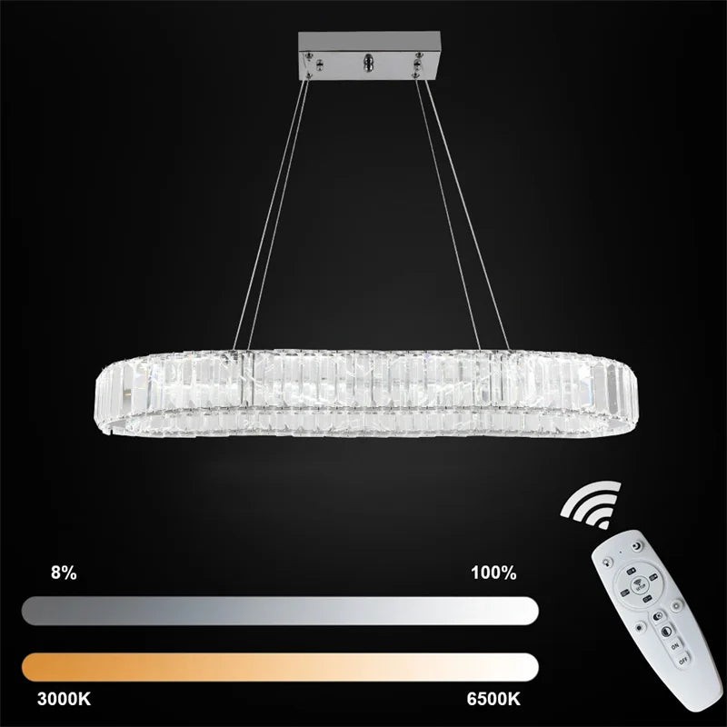 GreeLustr Modern Crystal Chandelier Dining Light Fixture
