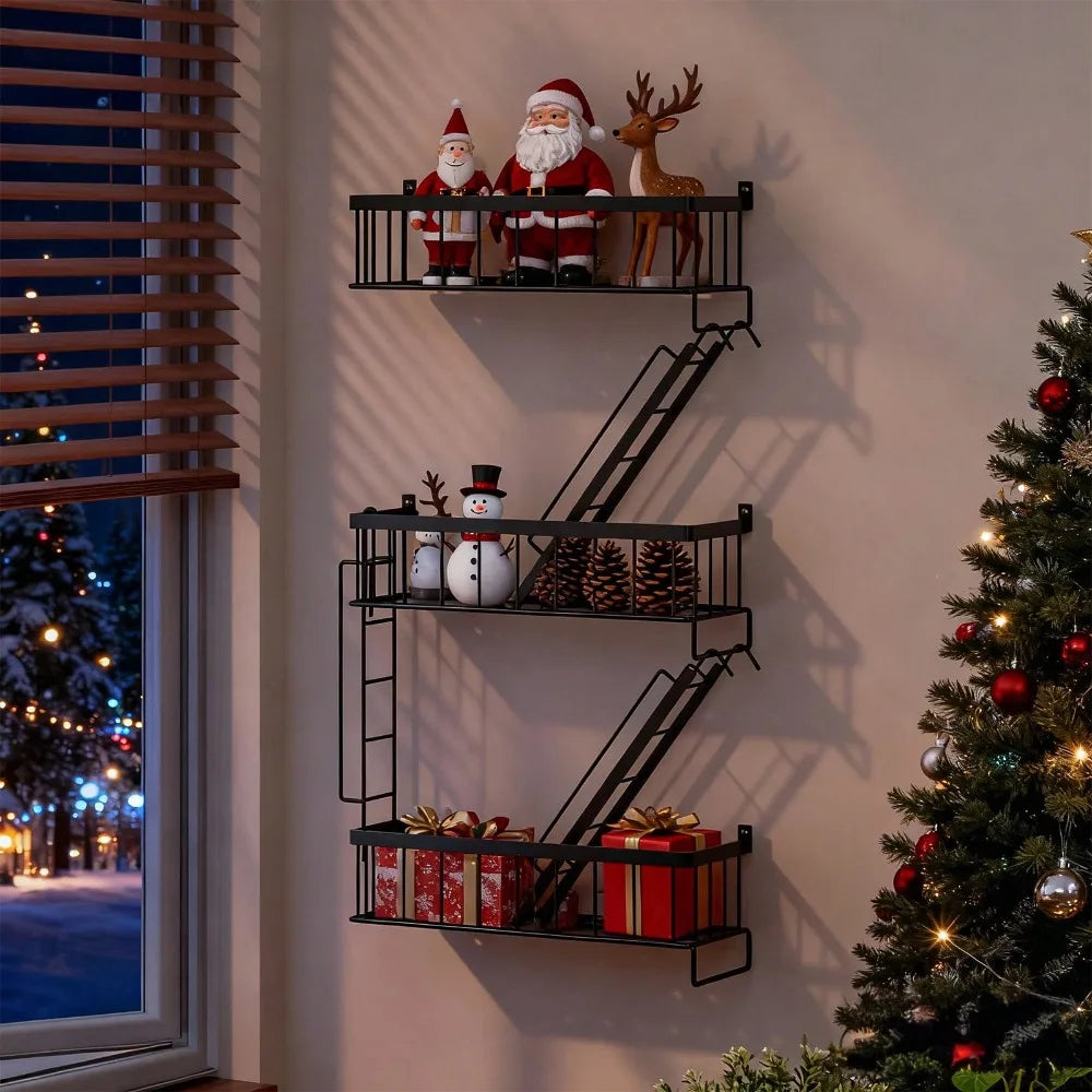 Fire Escape Wall Shelf New York Decorative Floating Ladder Shelf