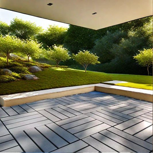 Interlocking Plastic Deck Tiles Waterproof Outdoor for Poolside and Balcony