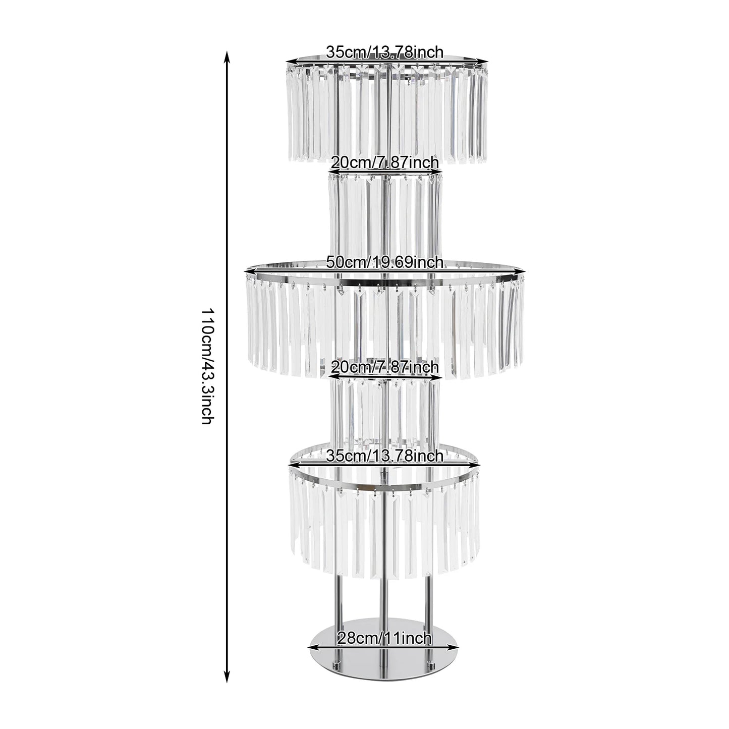 Five Tier Wedding Centerpiece Stand With Acrylic Flower Vases