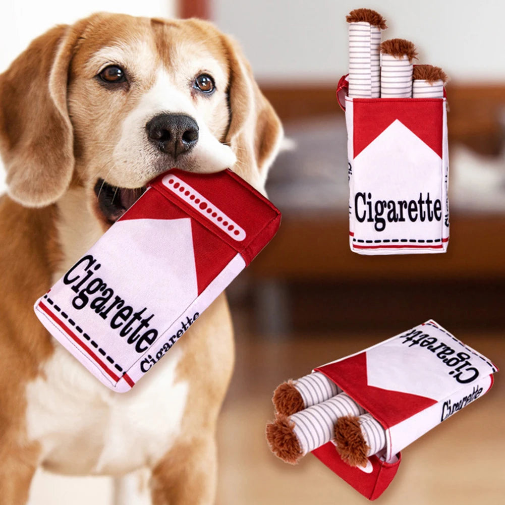 APWIKOGER Cigarettes Dog Toy Chew Plush Interactive Teething