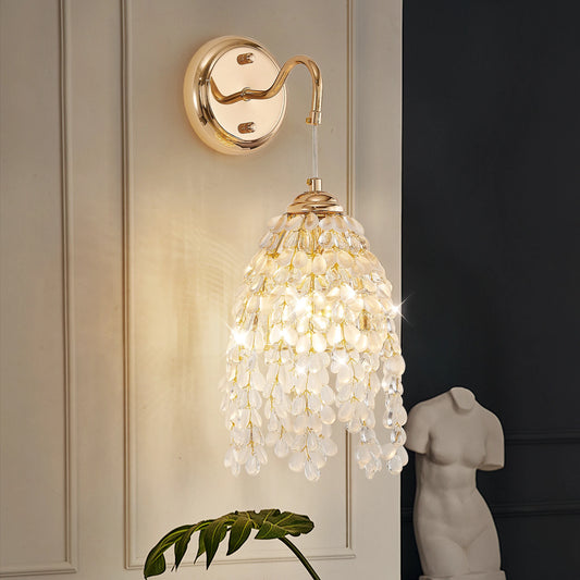 Arlgsite Luxury Set Of 2 Gold Frame Crystal Grape Sconces