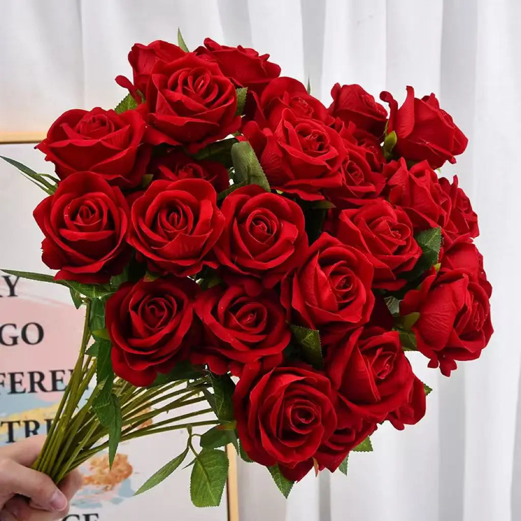 Artificial Rose Bouquet For Wedding And Home Table Centerpiece