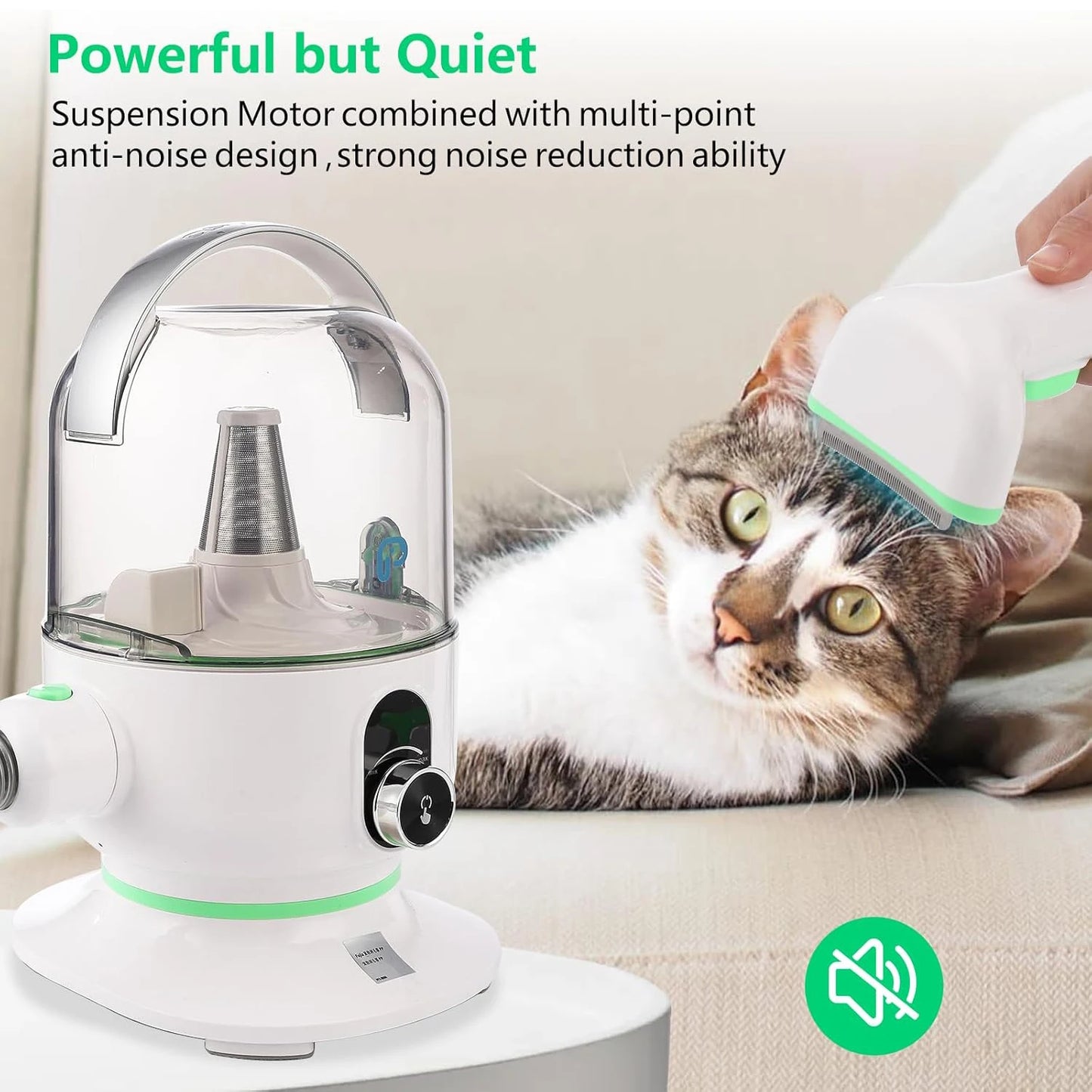 DishyKooker Quiet Pet Grooming Kit With Vacuum Suction