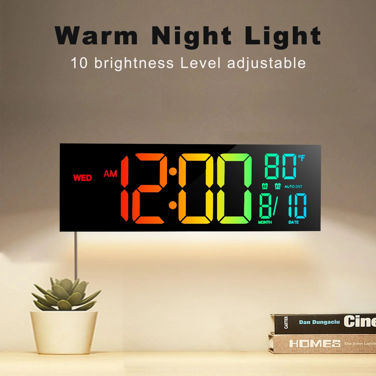 Hign Concerned Digital Wall Clock With Remote Temperature