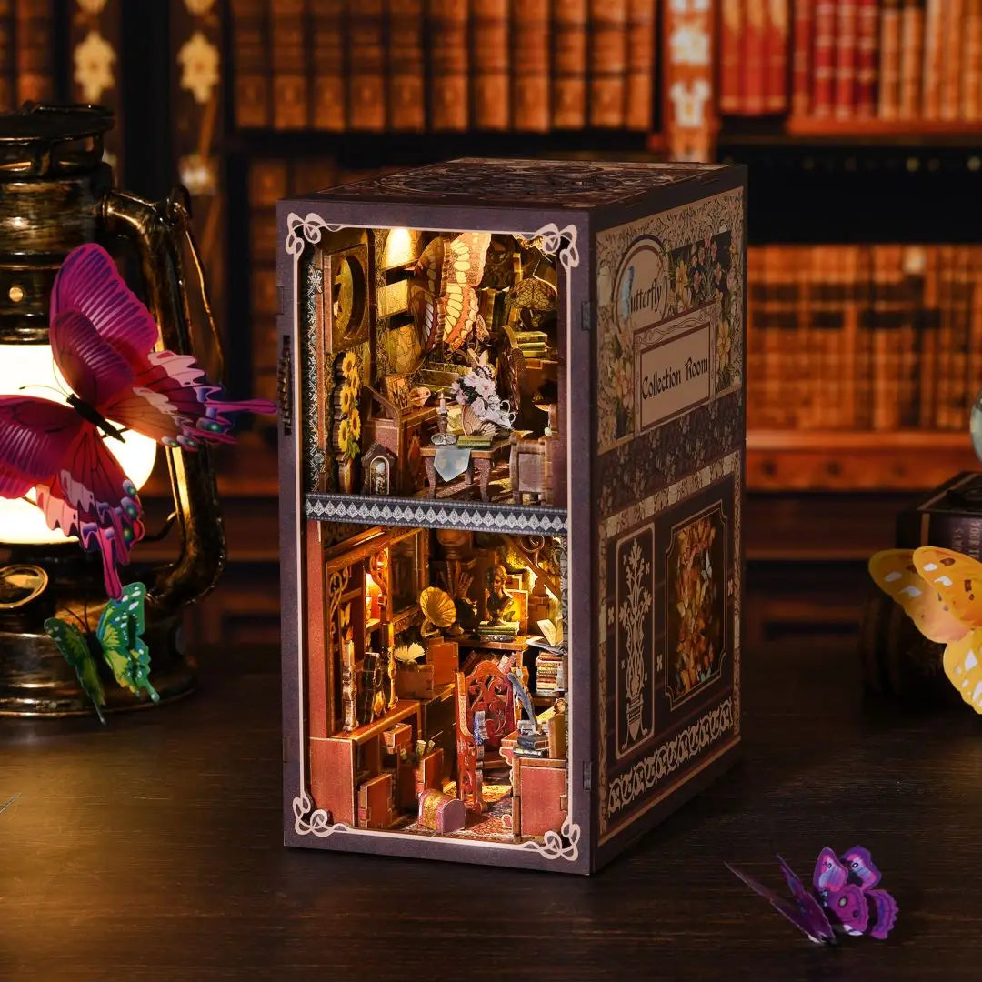 Booknook Kit DIY Wooden Puzzle Miniature House for Bookshelf Decor