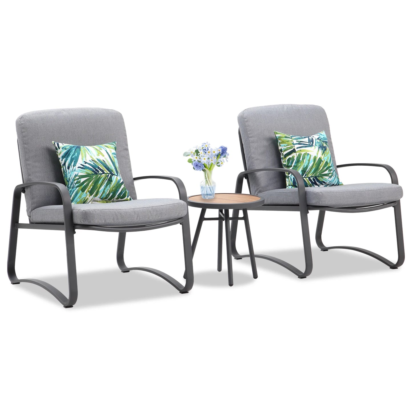 Naga Bahna 3 Piece Rocking Bistro Set Wicker Patio Outdoor