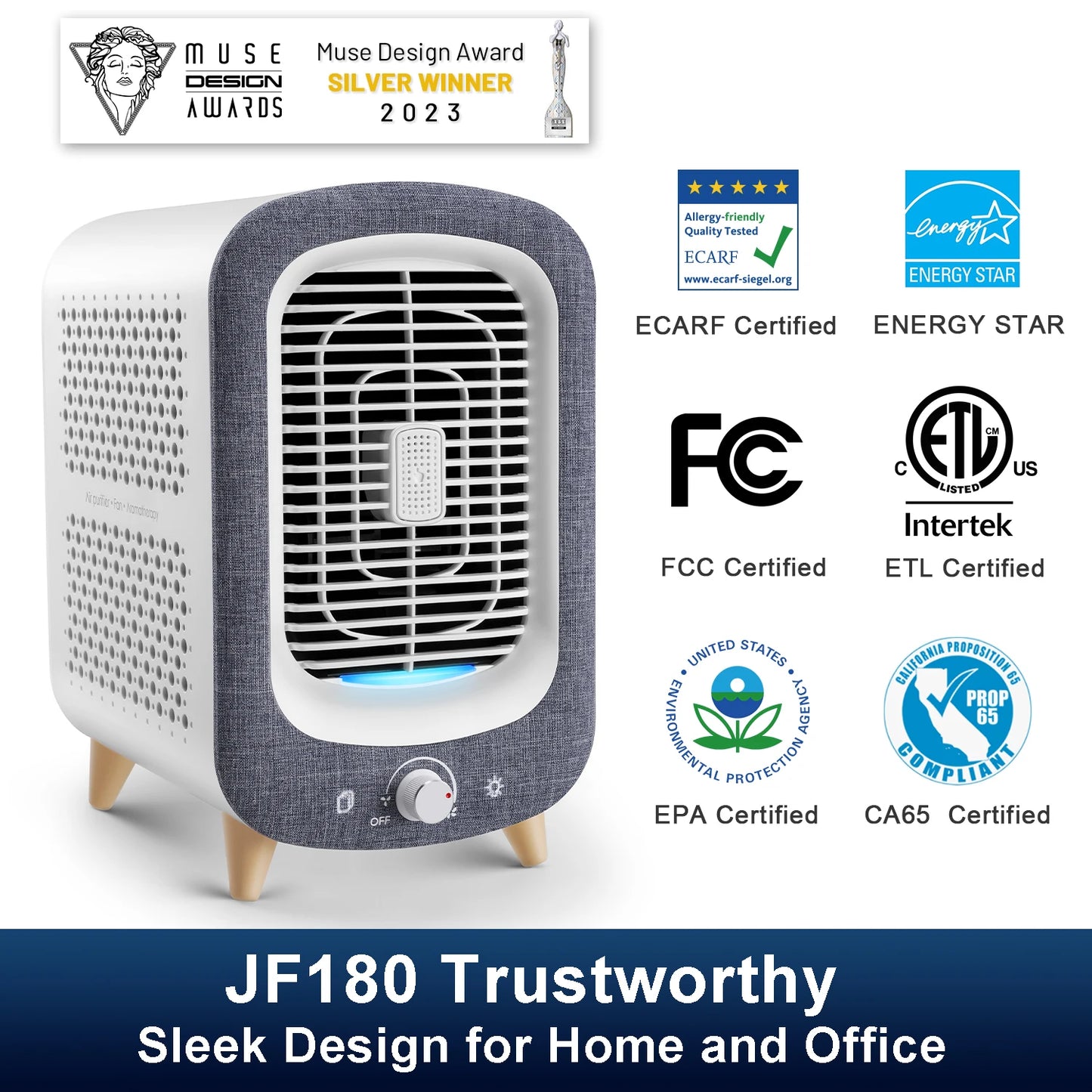 Jafanda Air Purifier for Home Bedroom HEPA Activated Carbon