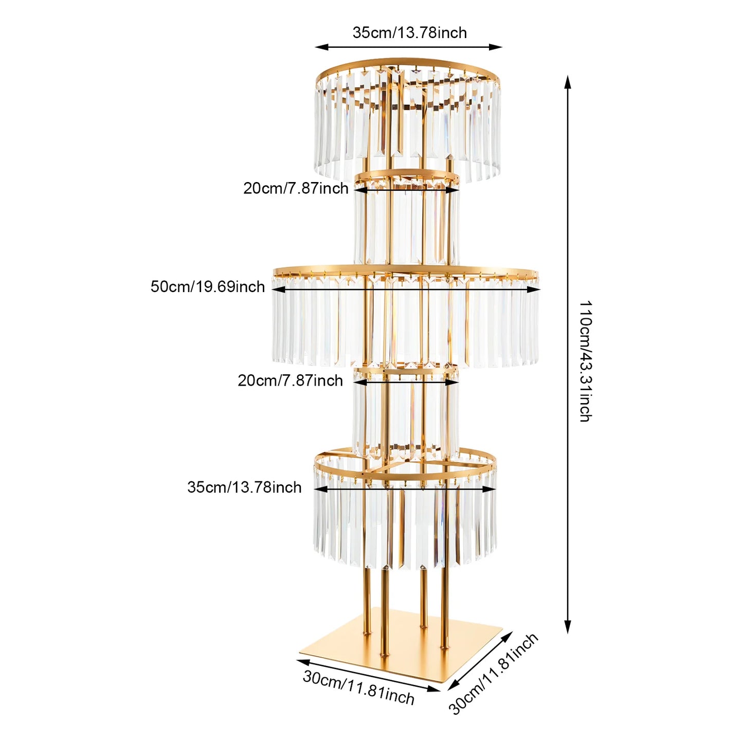 Five Tier Wedding Centerpiece Stand With Acrylic Flower Vases