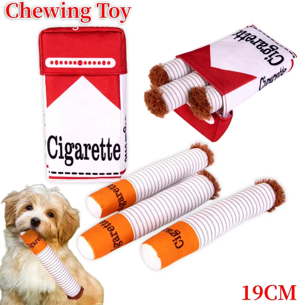 APWIKOGER Cigarettes Dog Toy Chew Plush Interactive Teething