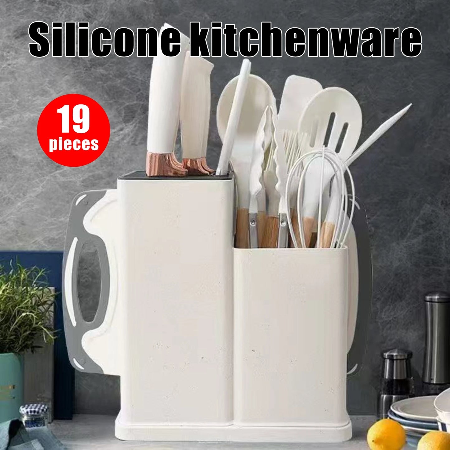 High Carbon Stainless Steel Kitchen Knife Set With Knife Holder