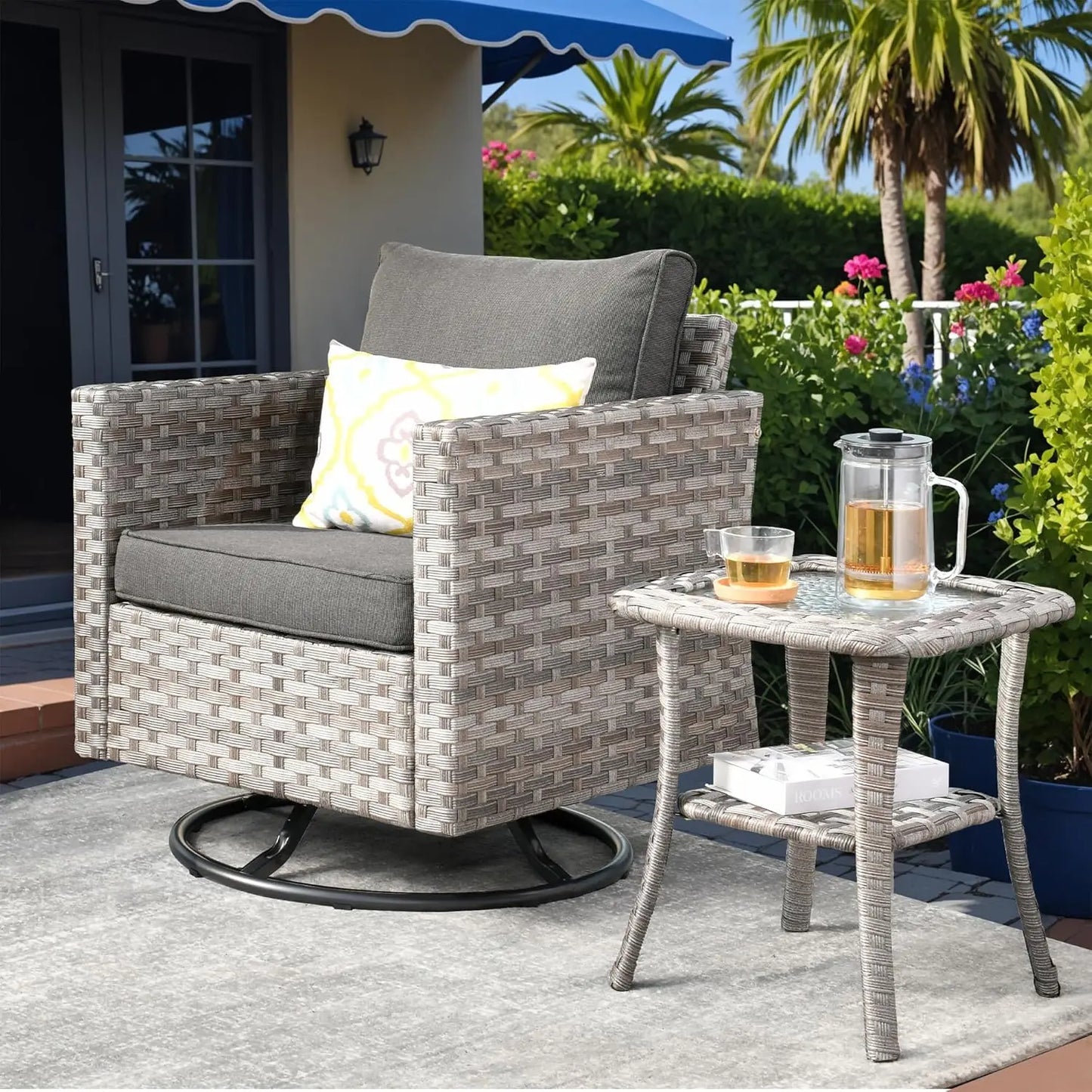 Angduo Outdoor Wicker Sectional Furniture Set All Weather