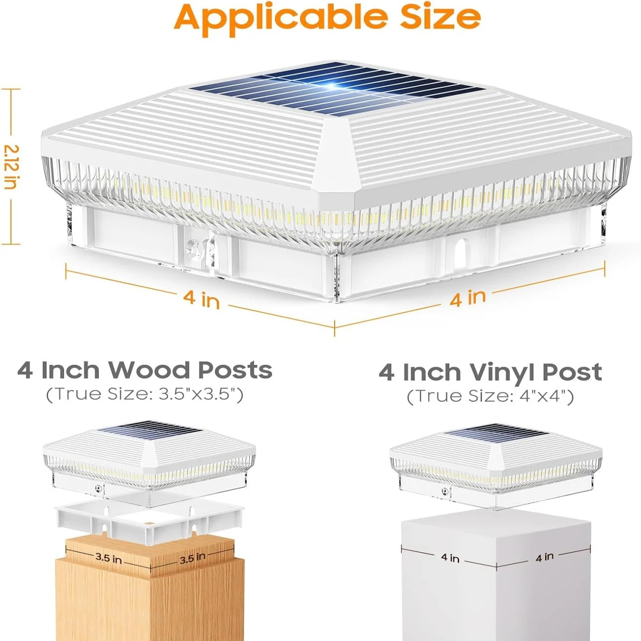 KPSTEK Solar Post Cap Lights 6Pack 40 LED 30 Lumens