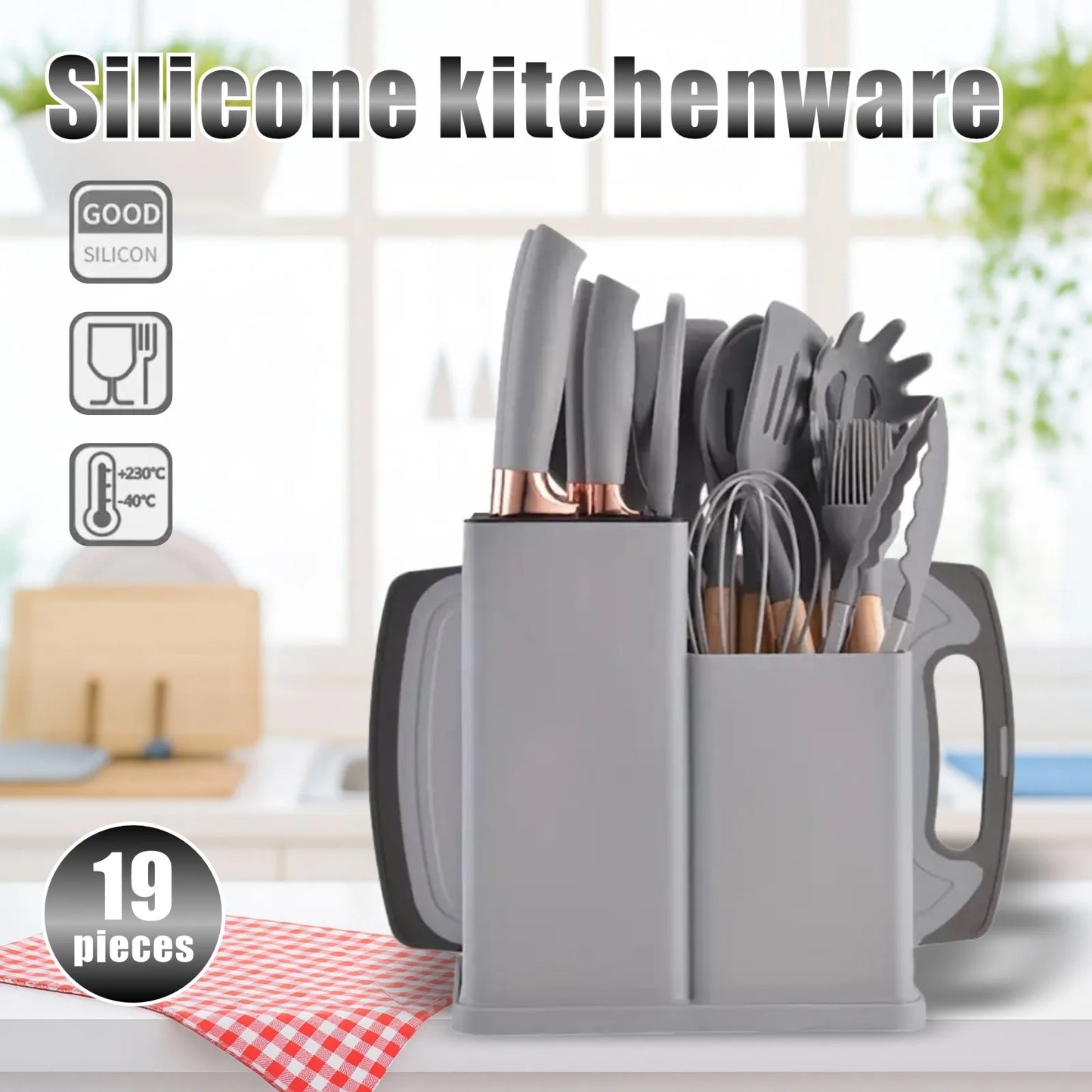 High Carbon Stainless Steel Kitchen Knife Set With Knife Holder