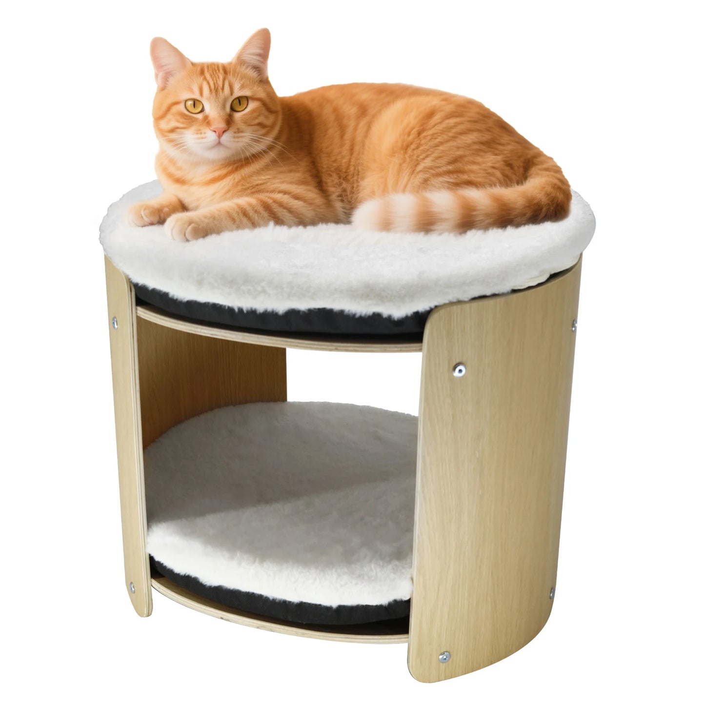 BINGOPAWCN Elevated Cat Tree Bed For Indoor Cats Two Tier