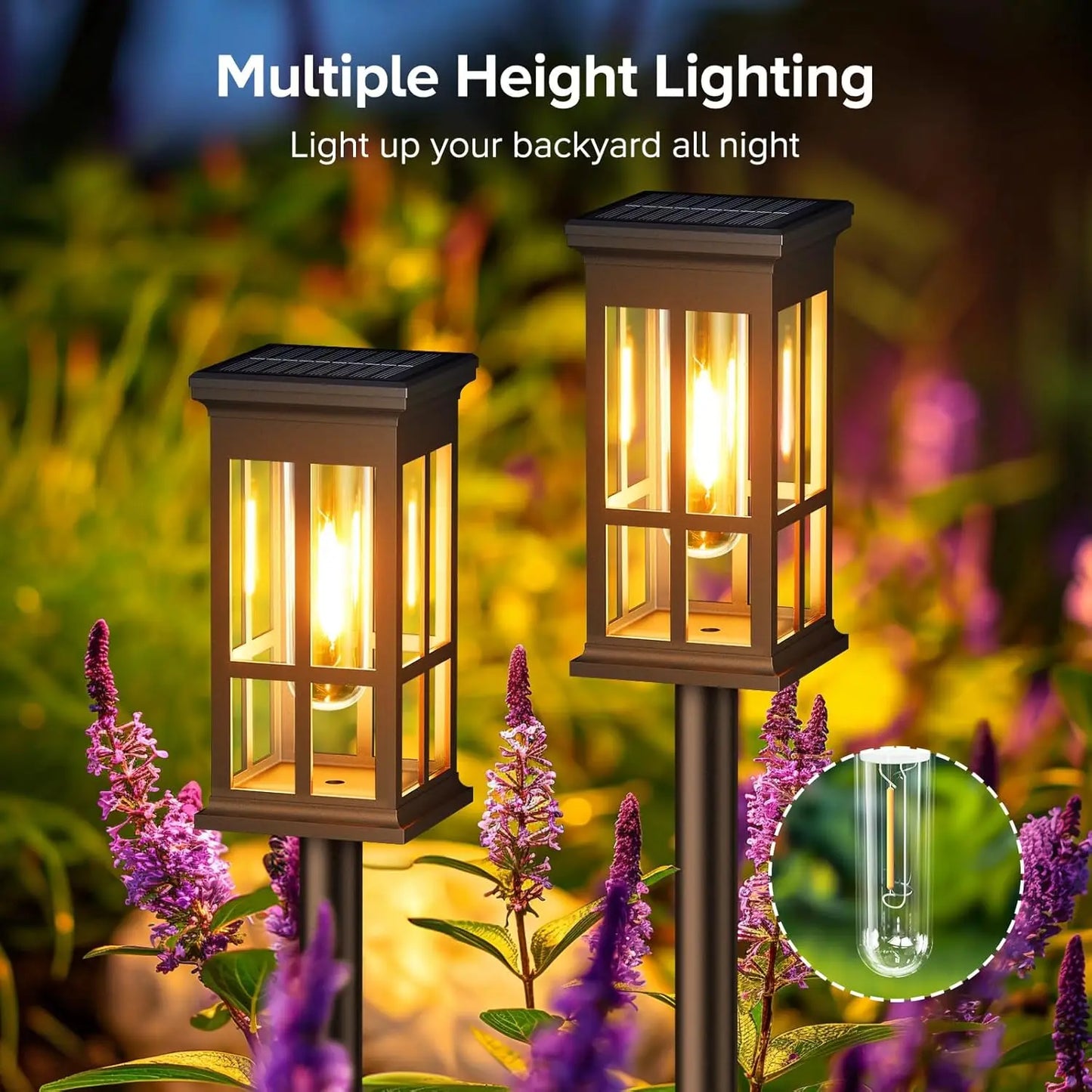 2/6/8 Pack Solar Pathway Lights - Super Bright Outdoor Solar Lights for Patio/Patio/Sidewalk - Outdoor Gifts