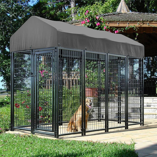 Heavy Duty Dog Kennel Welded Metal Cage with Roof BORWARTH