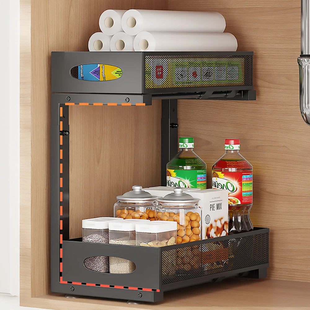 Twister CK Under Sink Organizer Two Tier Pull Out Cabinet