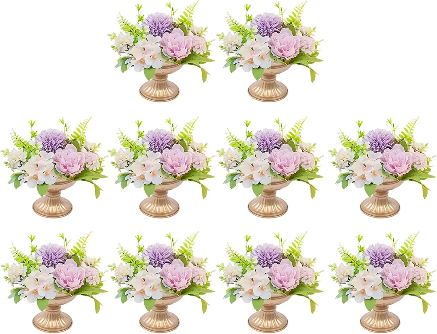 Hign-concerned Gold Flower Vases Set for Wedding Centerpiece