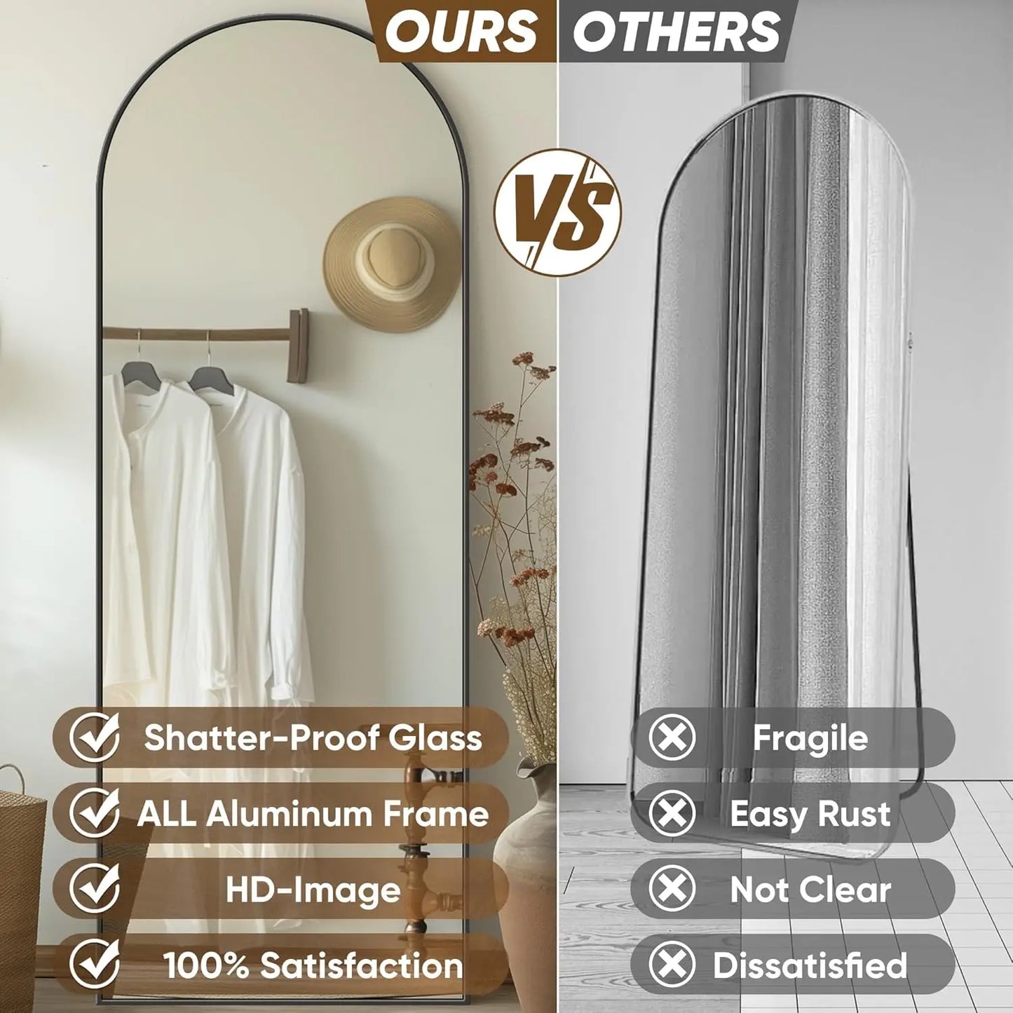 Antok Floor Mirror With Stand For Bedroom Living Room