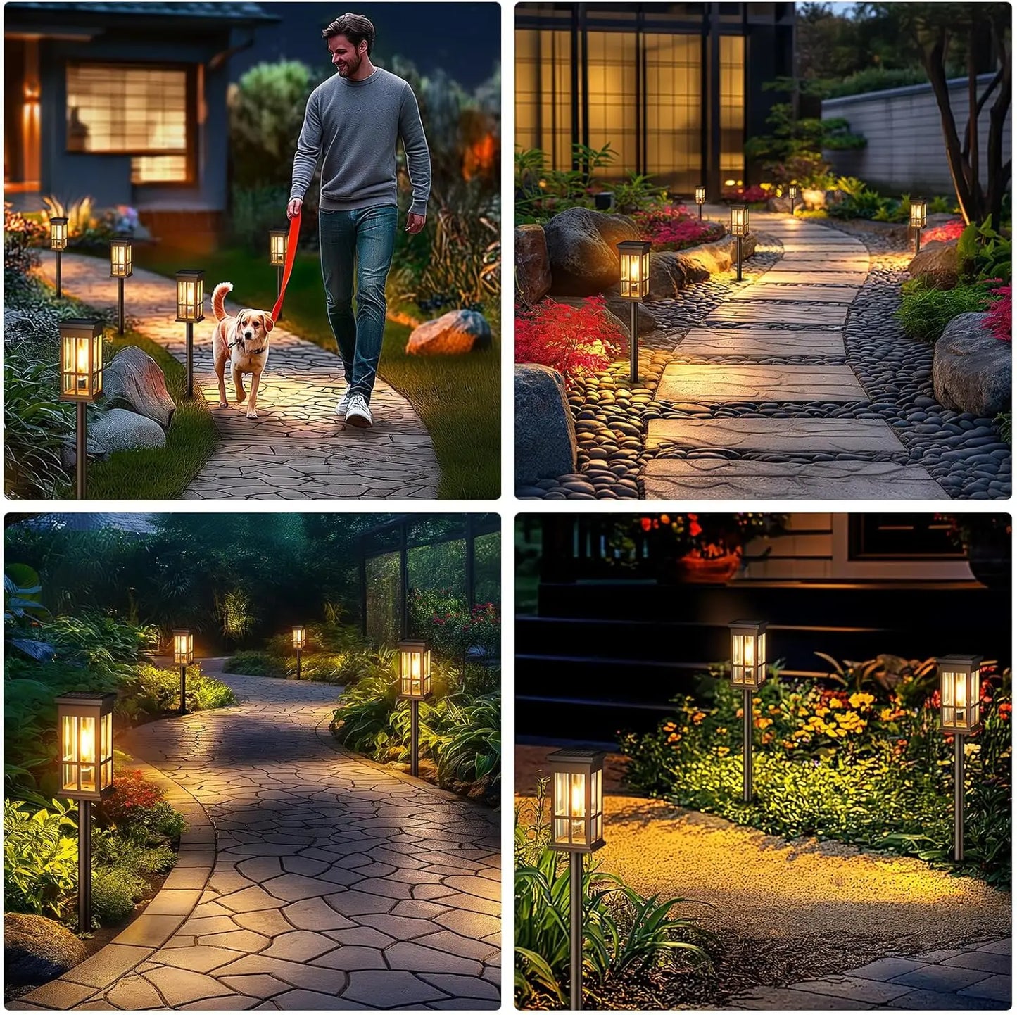 2/6/8 Pack Solar Pathway Lights - Super Bright Outdoor Solar Lights for Patio/Patio/Sidewalk - Outdoor Gifts