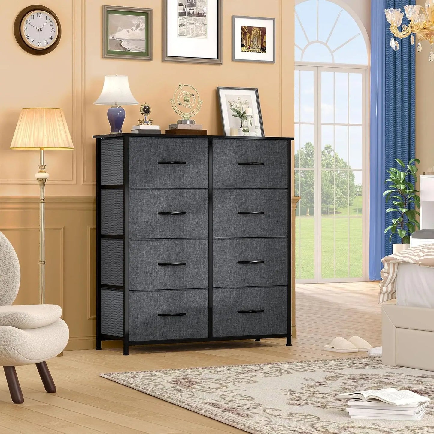 Eight Drawer Fabric Dresser For Bedroom And Living Room Storage