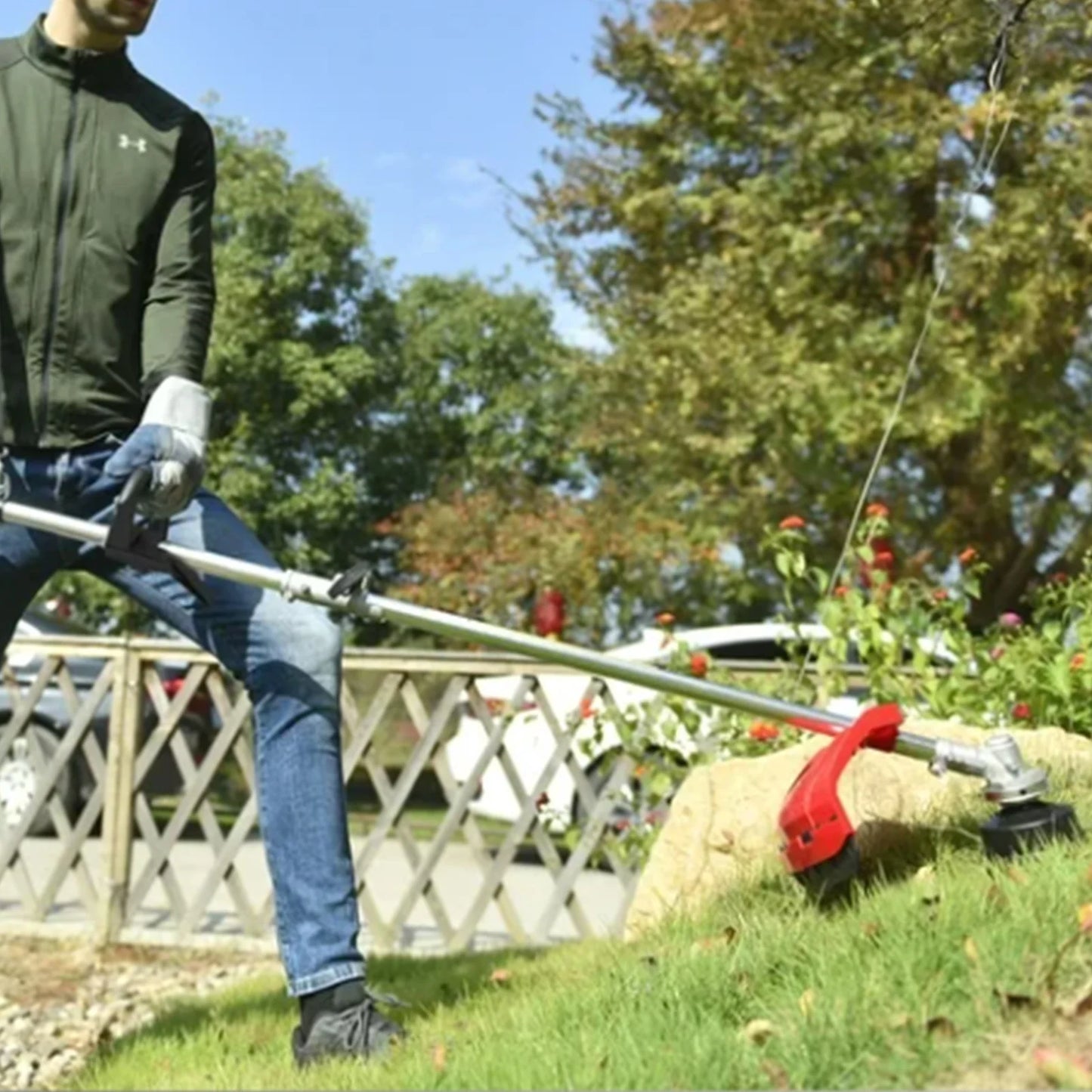 Gas 4-Stroke Weed Eater With Straight Shaft Trimmer