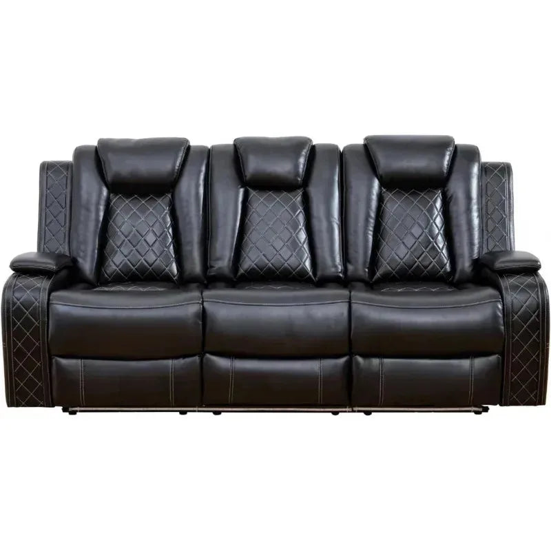 YUJINGXI RPD4 UltraPremiumLeatherUpholstery U Shaped Power Recliner Sofa Set LivingRoom