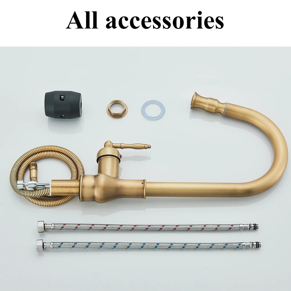 SHBSHAIMY Kitchen Faucet Pull Out 360 Degree Swivel Hot Cold