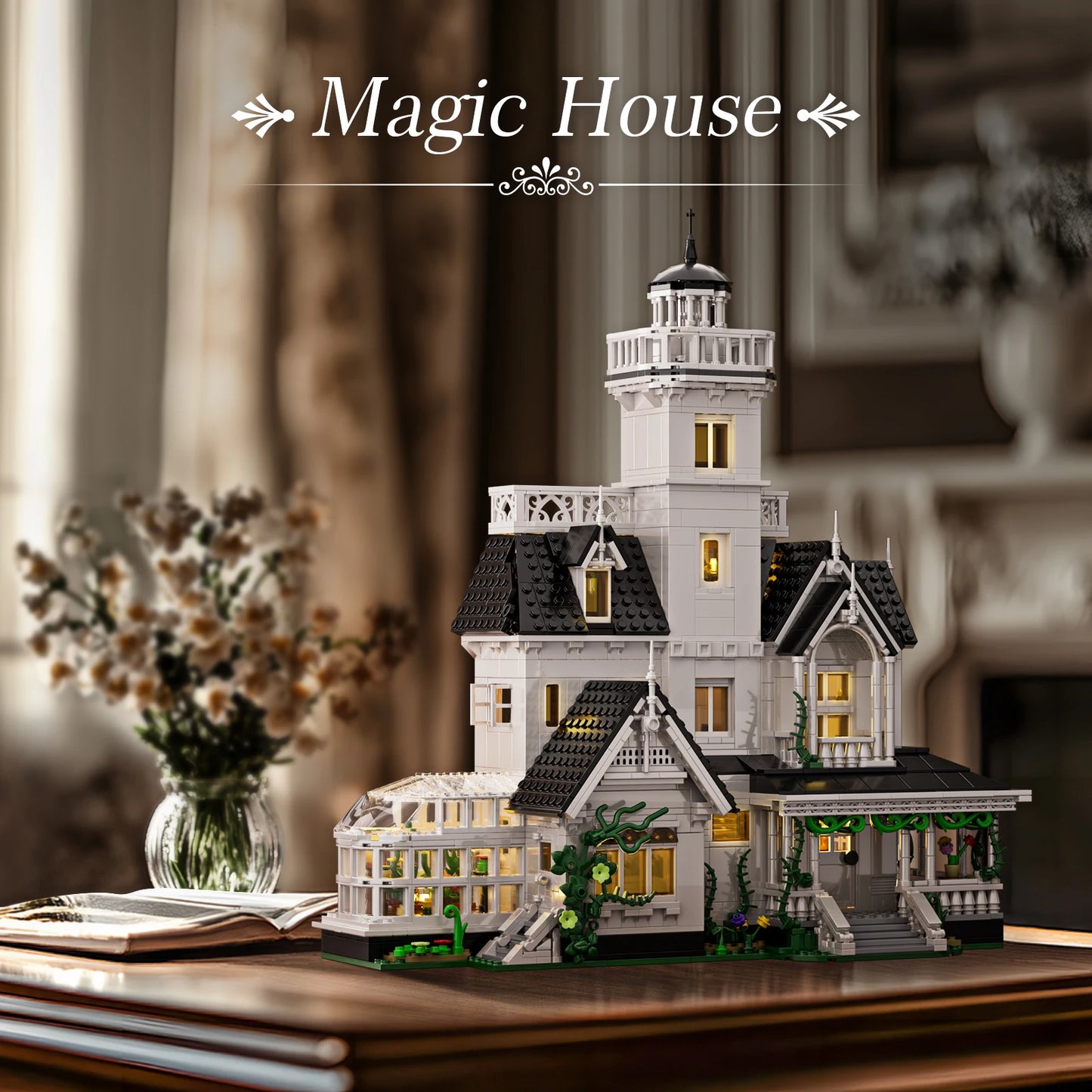 Magic House Building Set With LED Lights For Adults Decor
