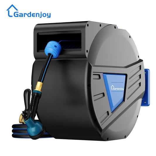 GardenJoy Retractable Hose Reel Wall Mount With Locking