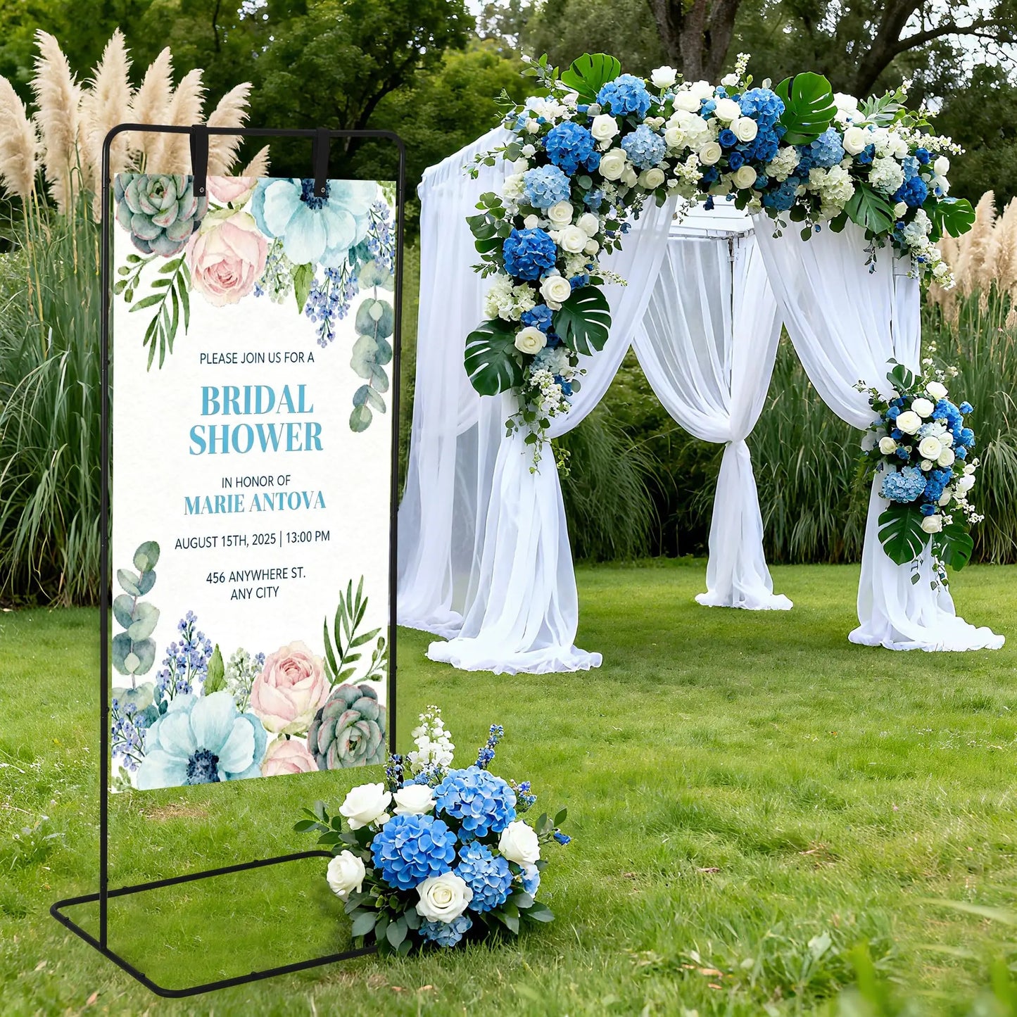 HiMISSCN Adjustable Metal Welcome Sign Easel Holder for Weddings