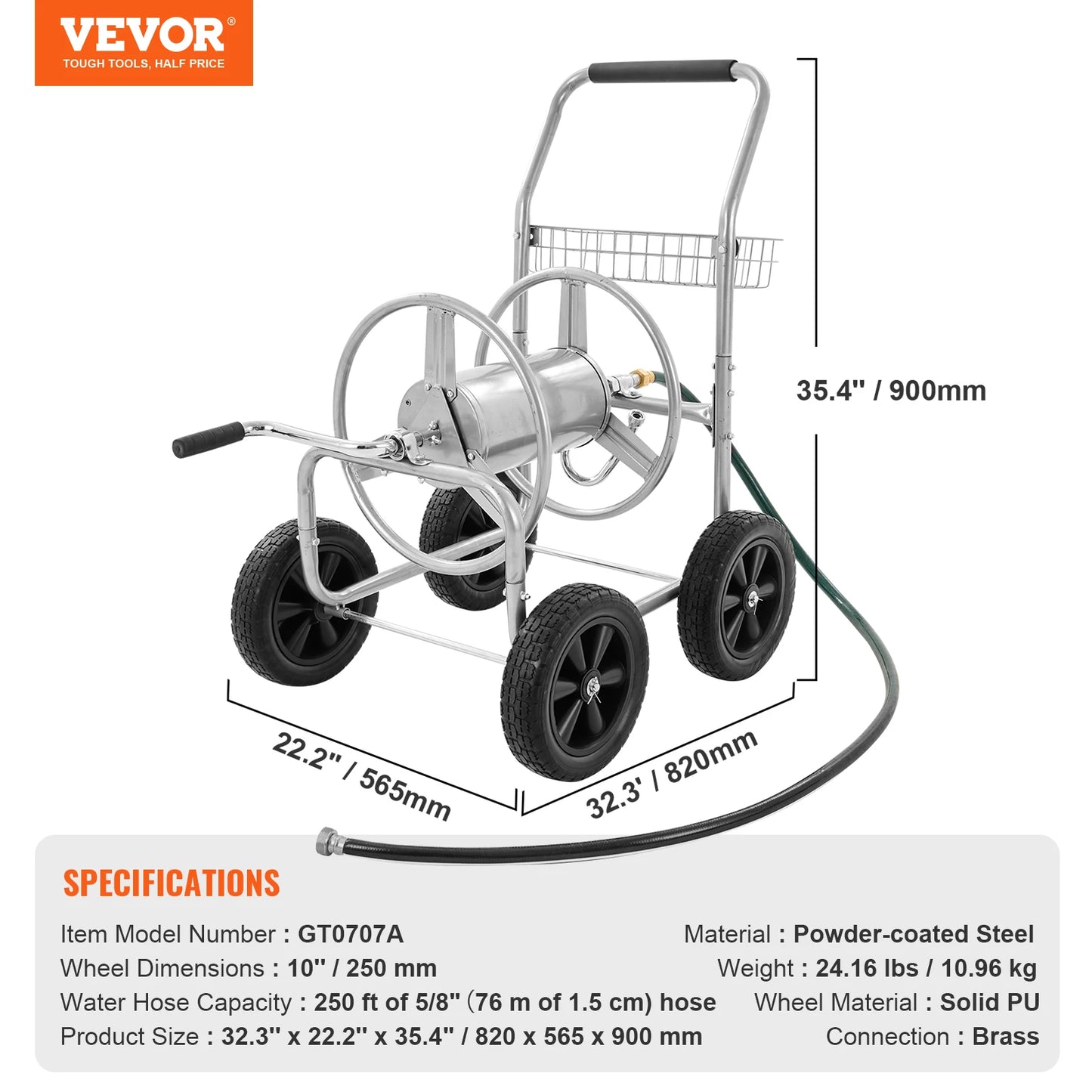 SucceBuy Hose Reel Cart Heavy Duty Garden Water Hose