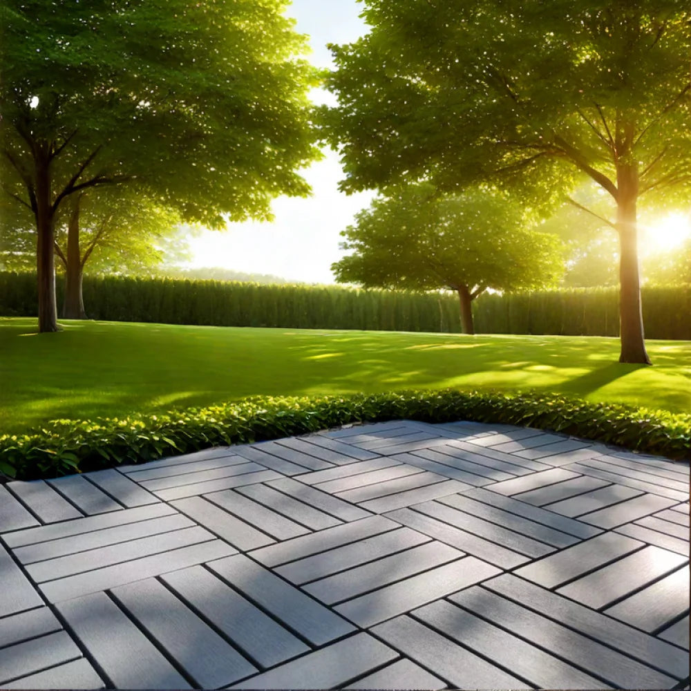 Interlocking Plastic Deck Tiles Waterproof Outdoor for Poolside and Balcony