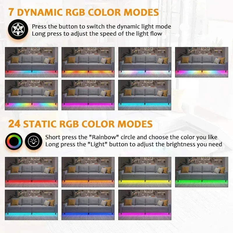 YUJINGXI Modular U Shaped Sectional Sofa Set With Storage Ottomans For Living Rooms