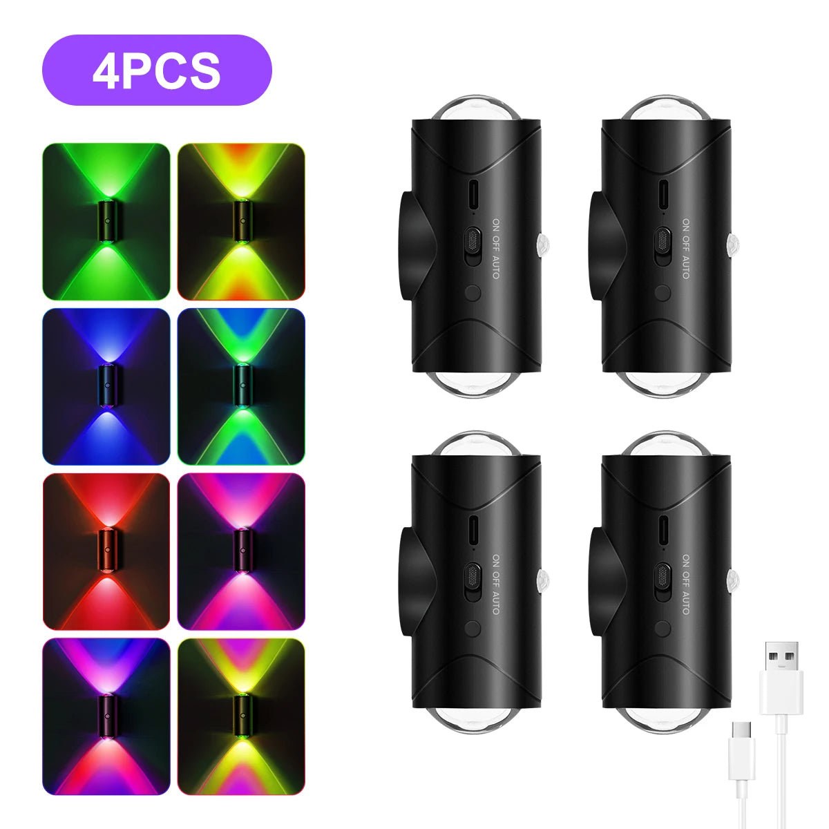 Aiopp LED Motion Sensor Light Cordless Wall Lamp 8 Effects