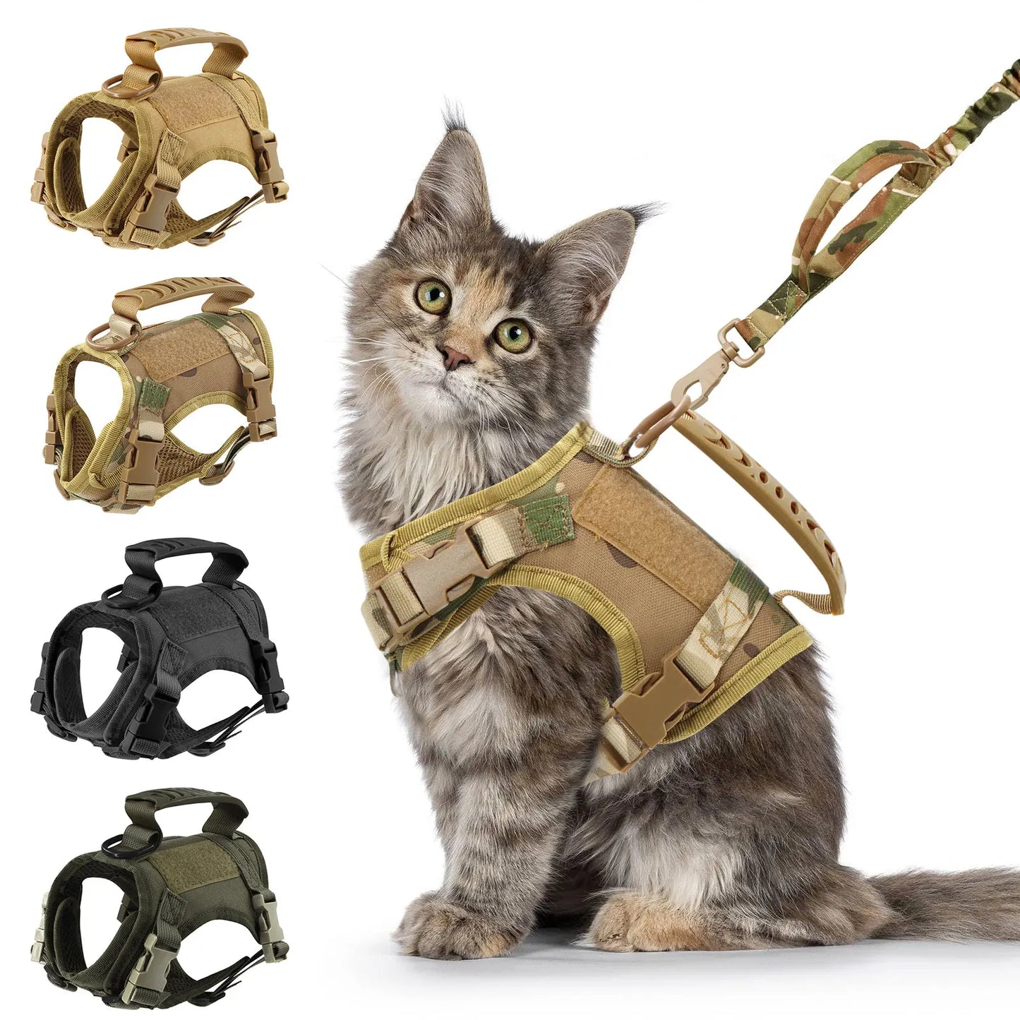 Tactical Cat Harness And Leashes For  Small Dog Puppy Vest Straps with Handle Harnesses Training Adjustable Pet Accessories