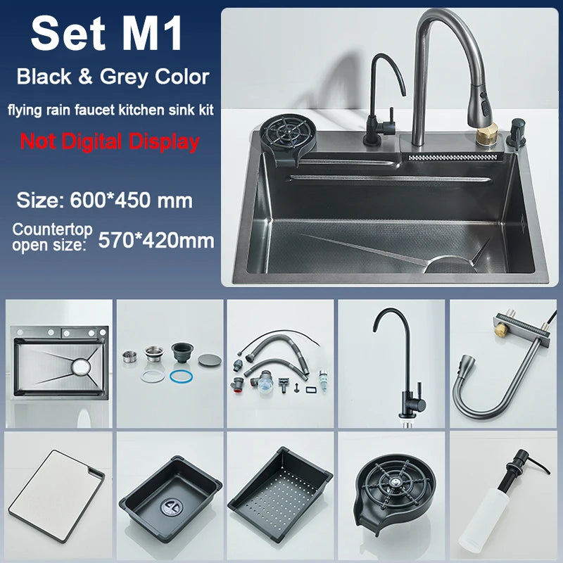 Rozin Stainless Steel Kitchen Sink With Faucet Soap Dispenser