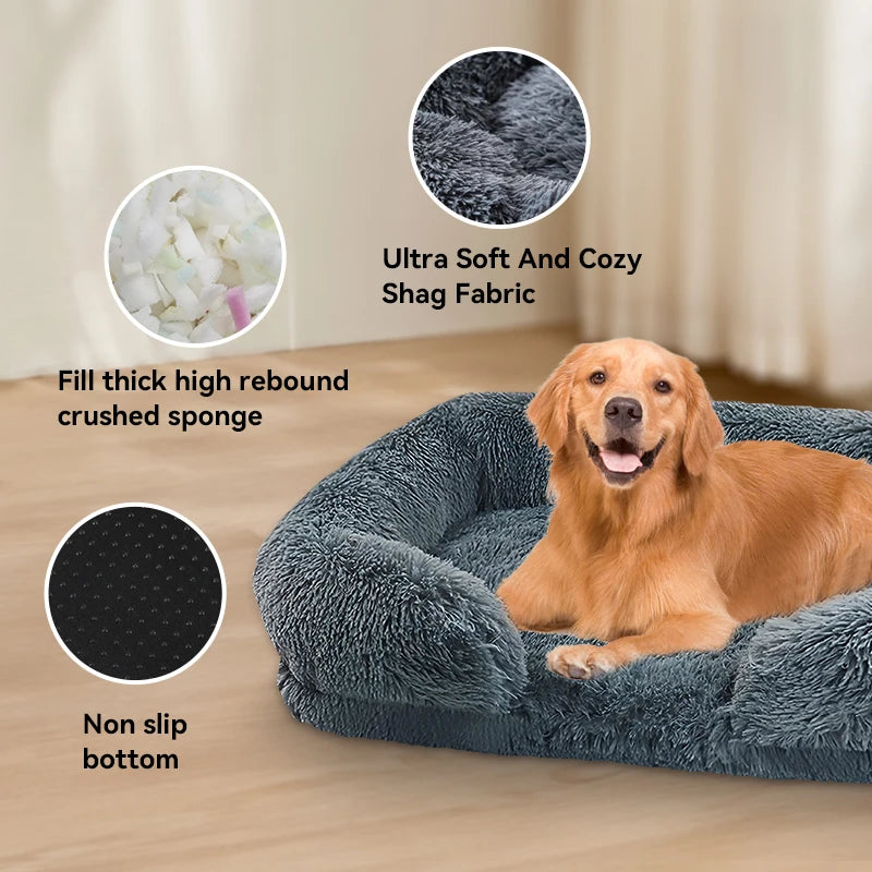 Orthopedic Thickened Dog Bed With Removable Plush Cover