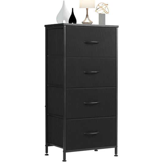 JHK Dresser With 4 Fabric Drawers And Steel Frame Storage