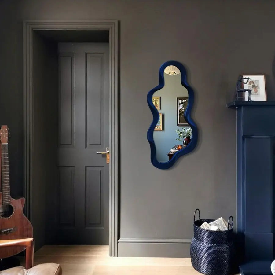 Whimsical Cloud Wall Mirror With Soft Flocking Finish