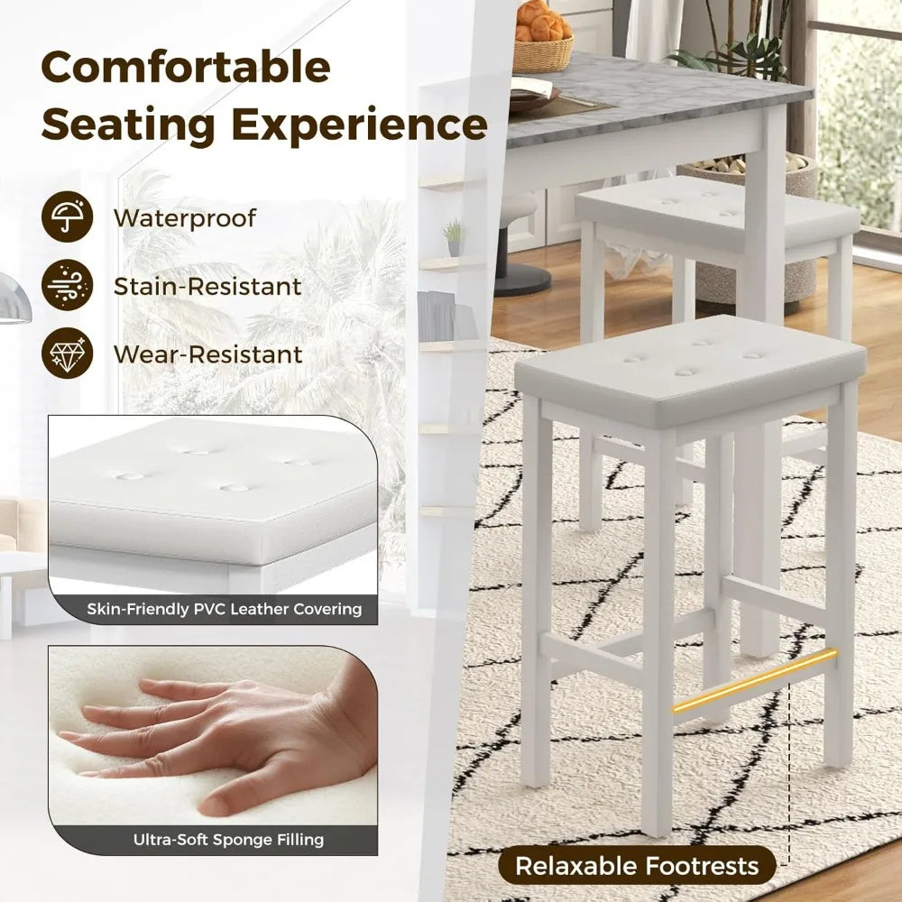 DAFIFY Dining Table Set For 4 With Four Bar Stools